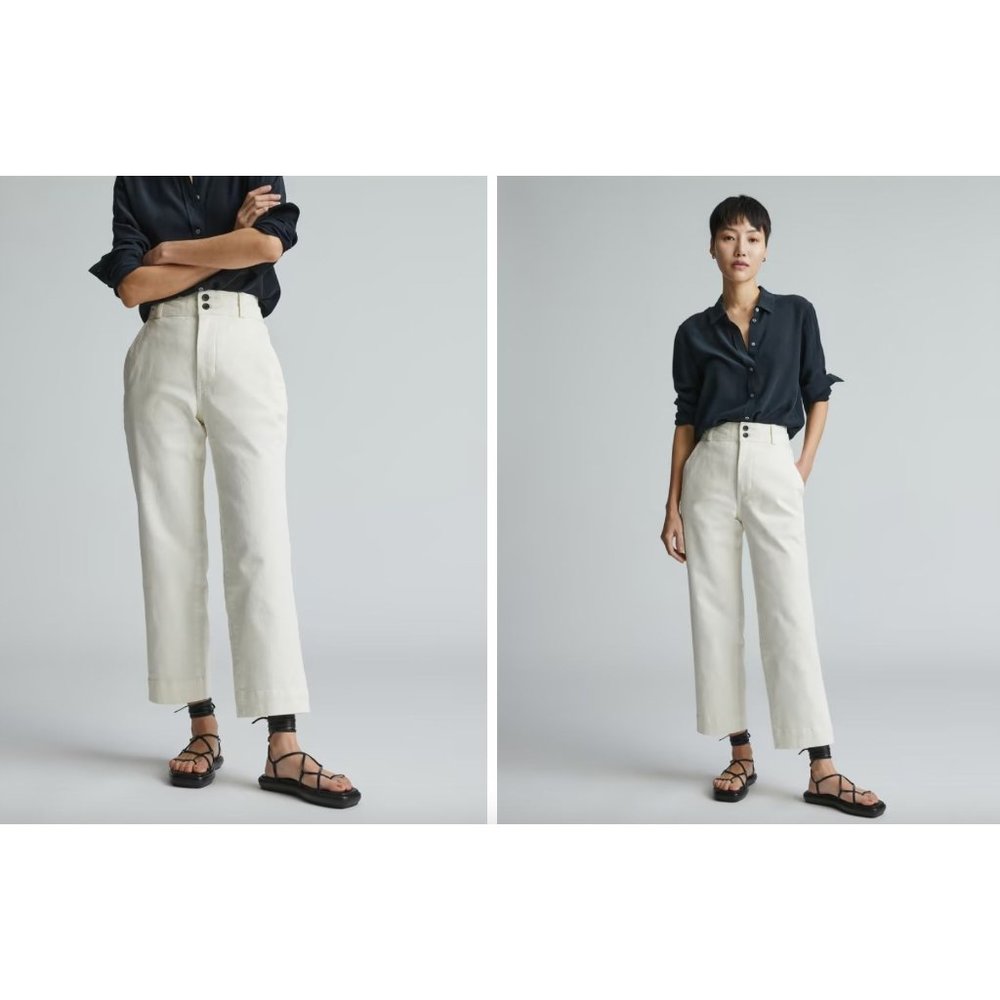 Everlane The Organic Straight Leg Pant Bone Size 6
